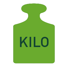 Grön ikon för vikt i kilo