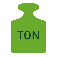 Grön ikon för vikt i ton